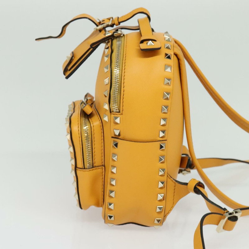 【日本直送】VALENTINO 鉚釘雙肩包 皮革 黃色 銀色 正品 BA3815-2