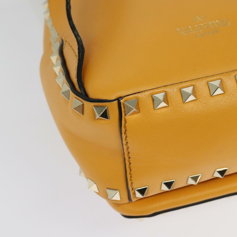 【日本直送】VALENTINO 鉚釘雙肩包 皮革 黃色 銀色 正品 BA3815-14