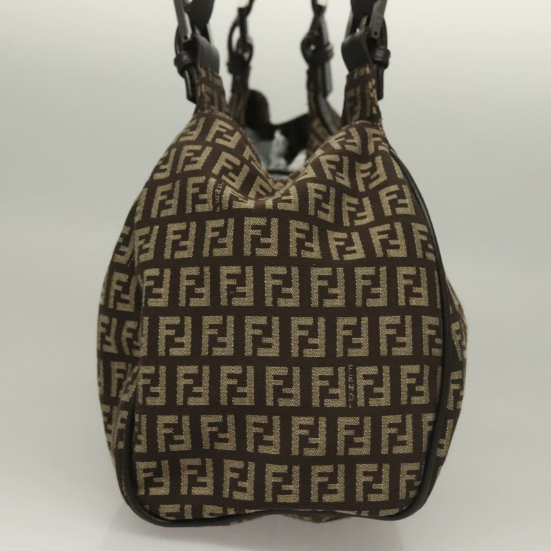 【日本直送】FENDI Zucchino 帆布 Mamma 單肩包 銀棕色 正品 PP885-3