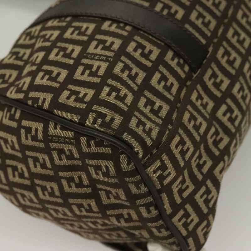 【日本直送】FENDI Zucchino 帆布 Mamma 單肩包 銀棕色 正品 PP885-15