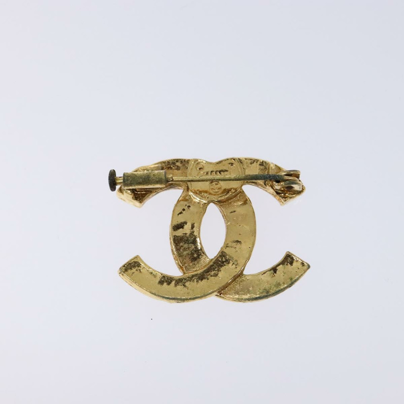 【日本直送】香奈兒胸針金屬金 CC 正品 PP913-2