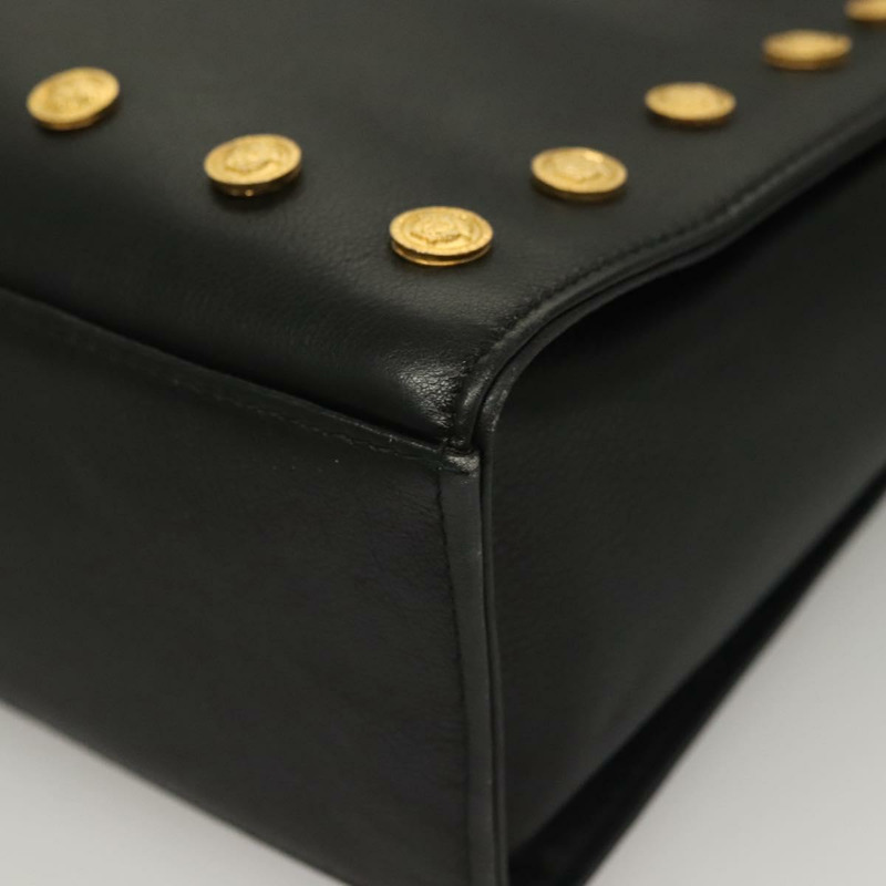 【日本直送】范思哲黑色金色皮革單肩包，正品 yk18934-14