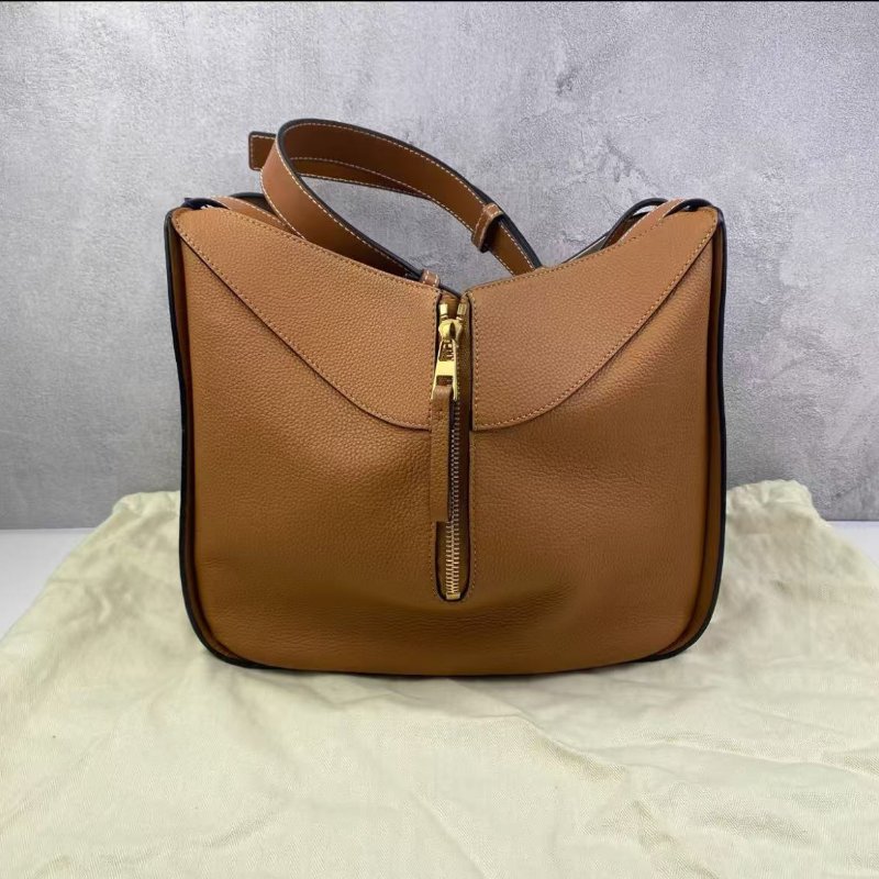 LOEWE Hammock 焦糖色吊床包荔枝牛皮腋下包小號 99新 配件塵袋-0