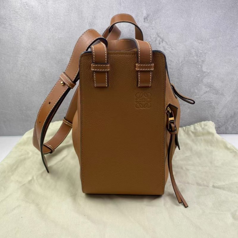 LOEWE Hammock 焦糖色吊床包荔枝牛皮腋下包小號 99新 配件塵袋-4