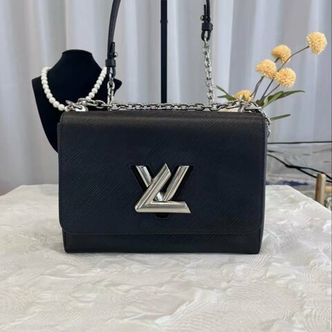 LV Twist系列 黑銀水波紋斜背包 小號 19*15*9 99新配件塵袋