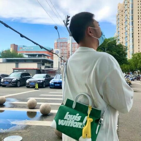 LV 膠囊系列litter bag綠色牛奶盒子手提斜背包 芯片款 24x12x22cm 全新配件塵袋