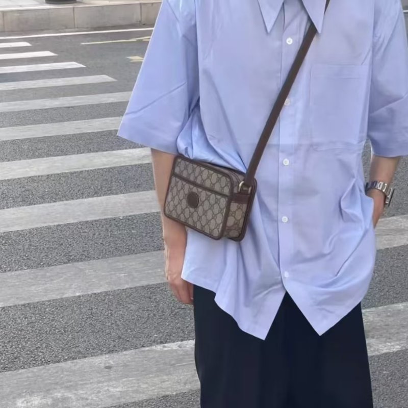 全新Gucci 爆款老花盒子相機包 吳磊同款-4