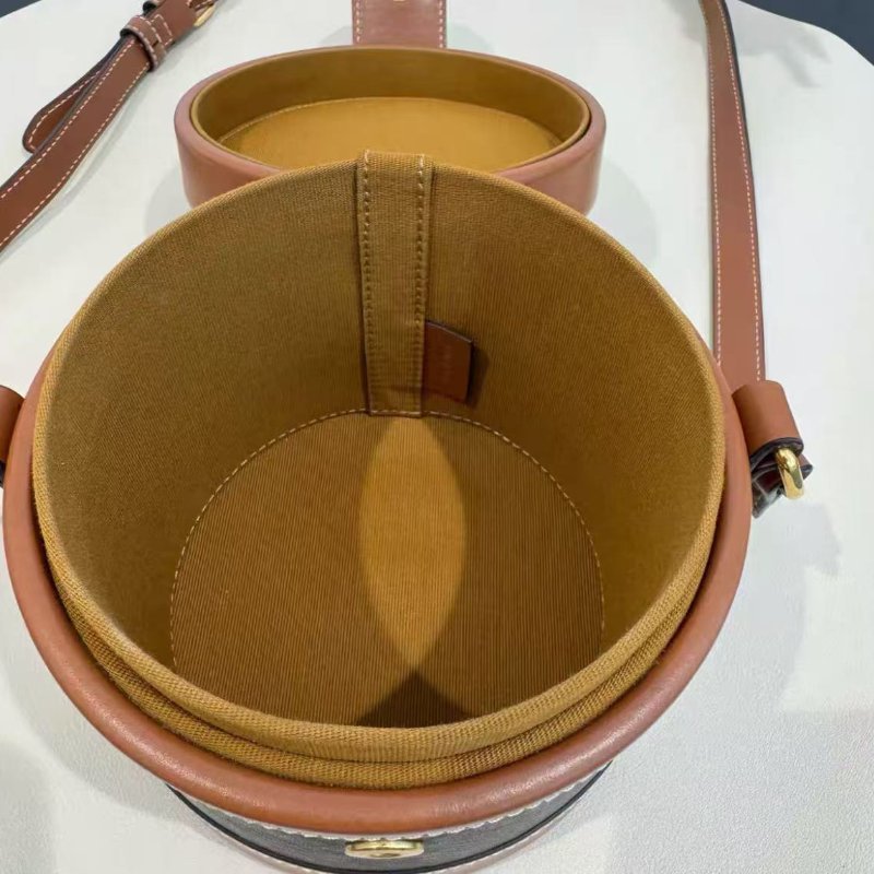 Celine 老花小號圓筒包13×11×13cm 98新 配件塵袋-1