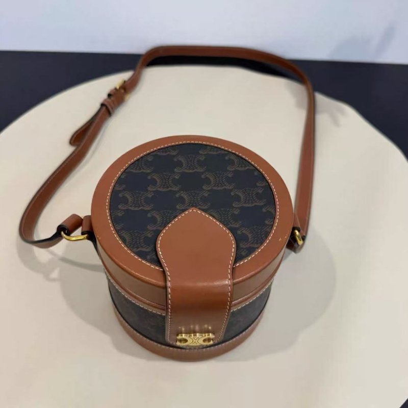 Celine 老花小號圓筒包13×11×13cm 98新 配件塵袋-2