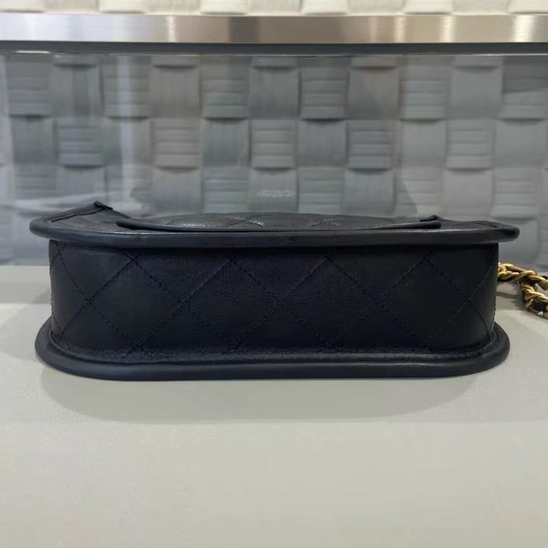 ✨chanel 24s hobo腋下包 黑金荔枝牛皮 芯片款20×24×16cm 99新 配件塵袋盒子購證-4