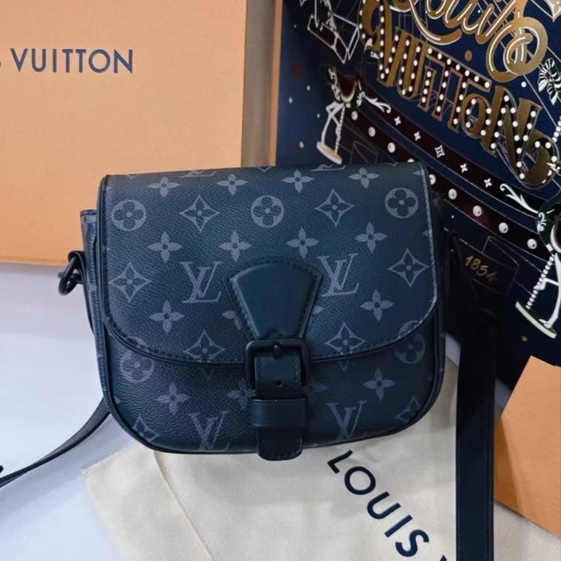 Lv 黑武士郵差包小號 MessengerMontsouris 男女同款 全新配件盒子塵袋購證-3