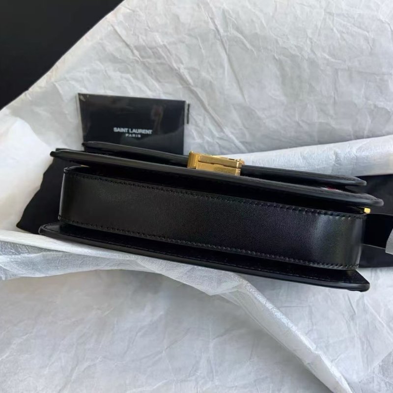 Ysl 帆布直條文金扣豆腐包 全新配件塵袋-3