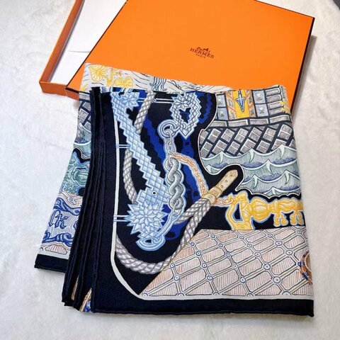 全新HERMES 愛馬仕絲巾 大冒險系列  絲質Scarf 90x90cm