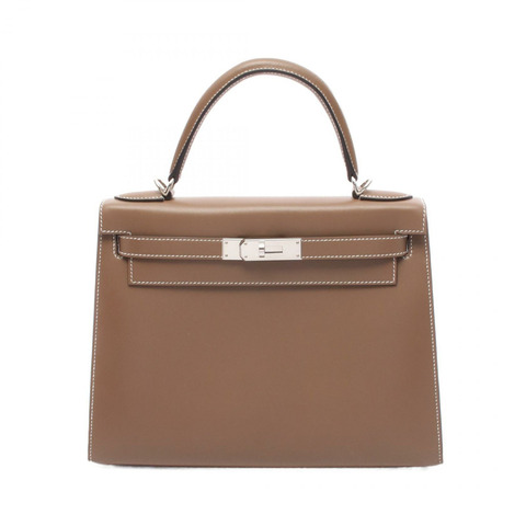 HERMES Kelly 28 單肩包 手提包 Tadelakt 皮革 Etoupe 灰色 二手 女款 SHW D