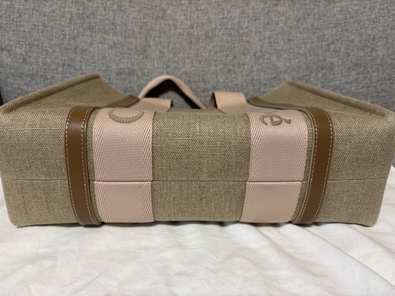 Chloe Woody tote bag 刺繡胭脂粉帆布托特包-1
