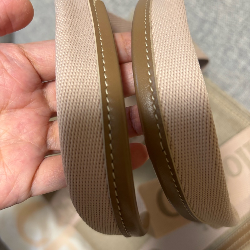 Chloe Woody tote bag 刺繡胭脂粉帆布托特包-3