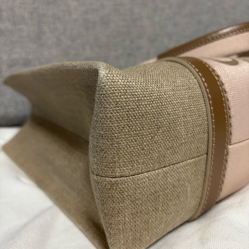 Chloe Woody tote bag 刺繡胭脂粉帆布托特包-8