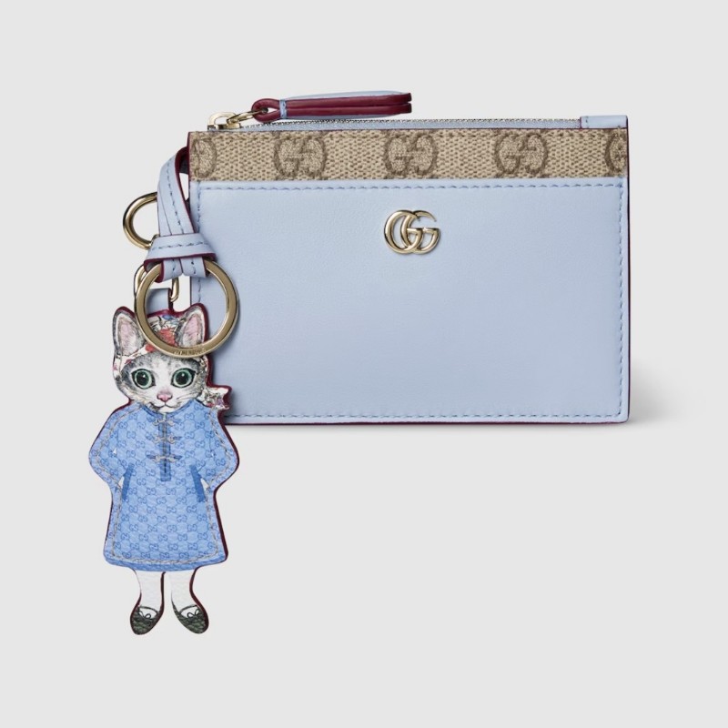 日本限定 gucci 樋口裕子聯名限定皮革鑰匙包 卡包-0