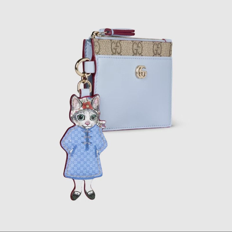 日本限定 gucci 樋口裕子聯名限定皮革鑰匙包 卡包-1