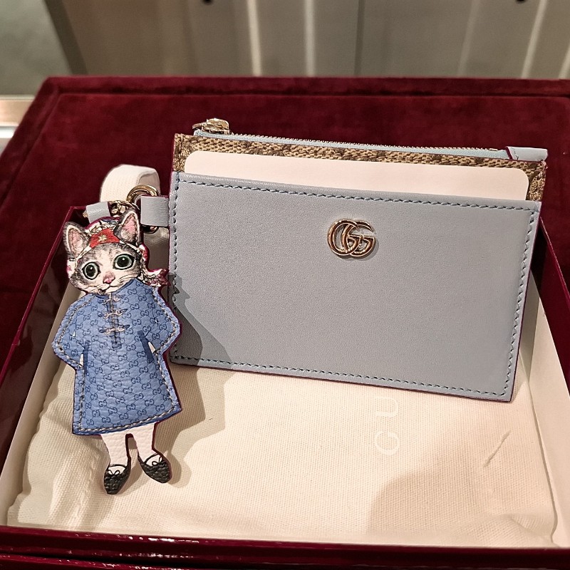 日本限定 gucci 樋口裕子聯名限定皮革鑰匙包 卡包-5