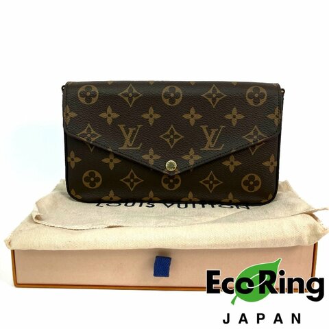 △ Louis Vuitton 路易威登 Brown Coated Canvas Monogram Félicie Pochette Chain Shoulder Bag M81896 啡色塗層帆布經典老花鎖鏈肩背袋 - 257016170