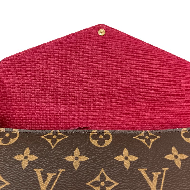 △ Louis Vuitton 路易威登 Brown Coated Canvas Monogram Félicie Pochette Chain Shoulder Bag M81896 啡色塗層帆布經典老花鎖鏈肩背袋 - 257016170-13
