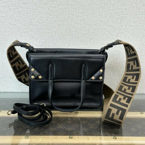 FENDI 黑色 Flip小號折疊手提斜背托特包 20*15*8 99新配件塵袋
