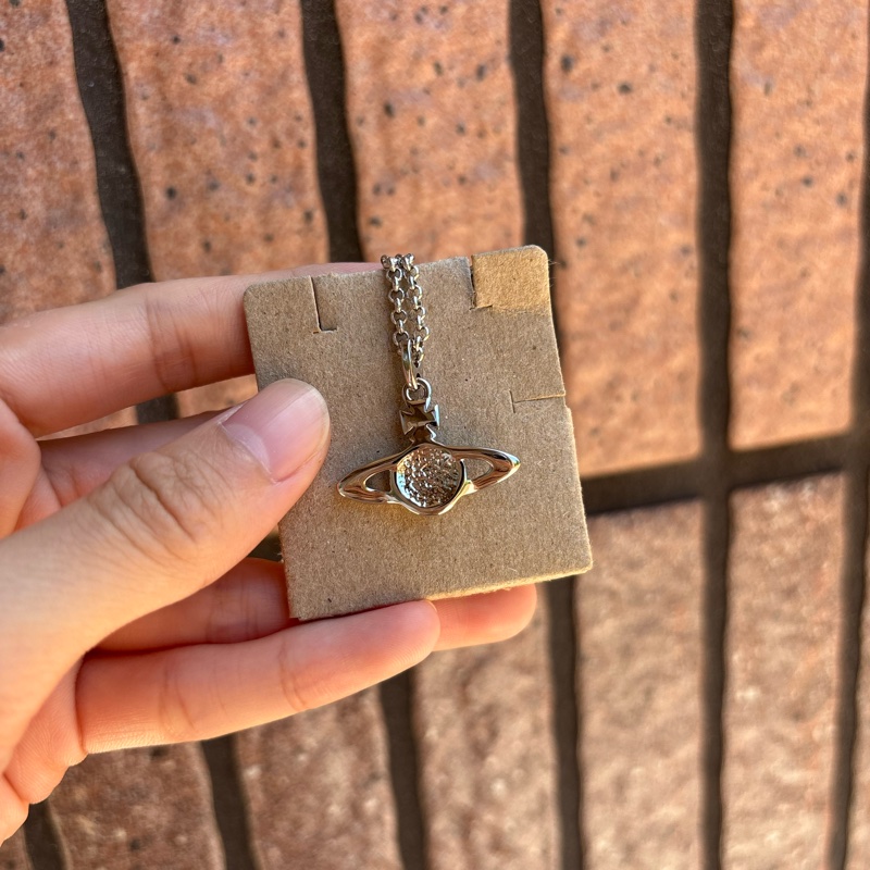 Vivienne Westwood 銀色粉鑽項鍊-11