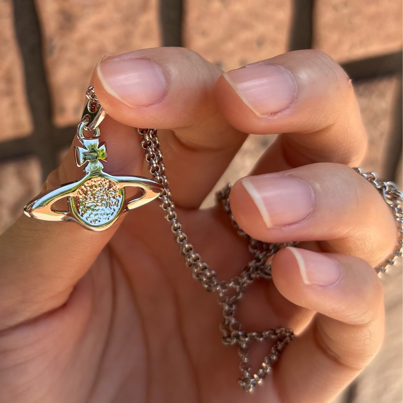 Vivienne Westwood 銀色粉鑽項鍊-13