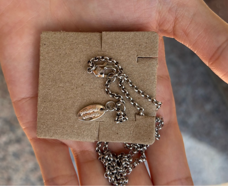 Vivienne Westwood 銀色粉鑽項鍊-14