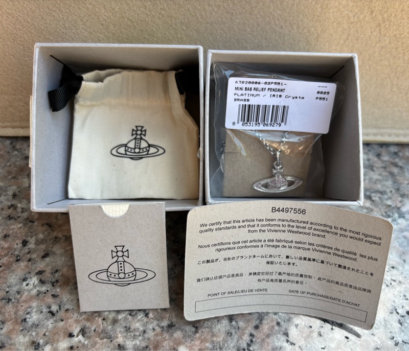Vivienne Westwood 銀色粉鑽項鍊-28