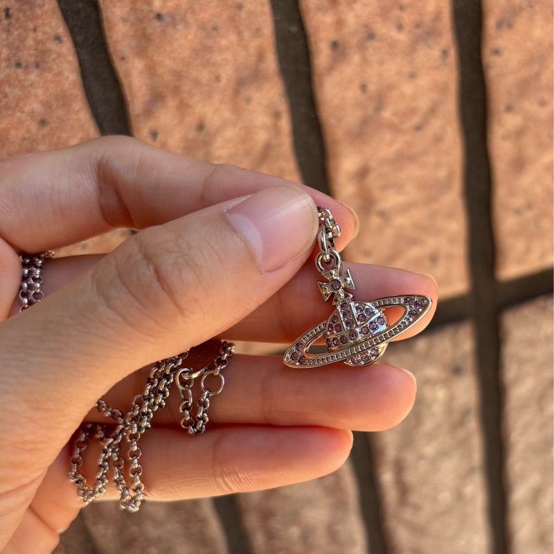 Vivienne Westwood 銀色粉鑽項鍊-35