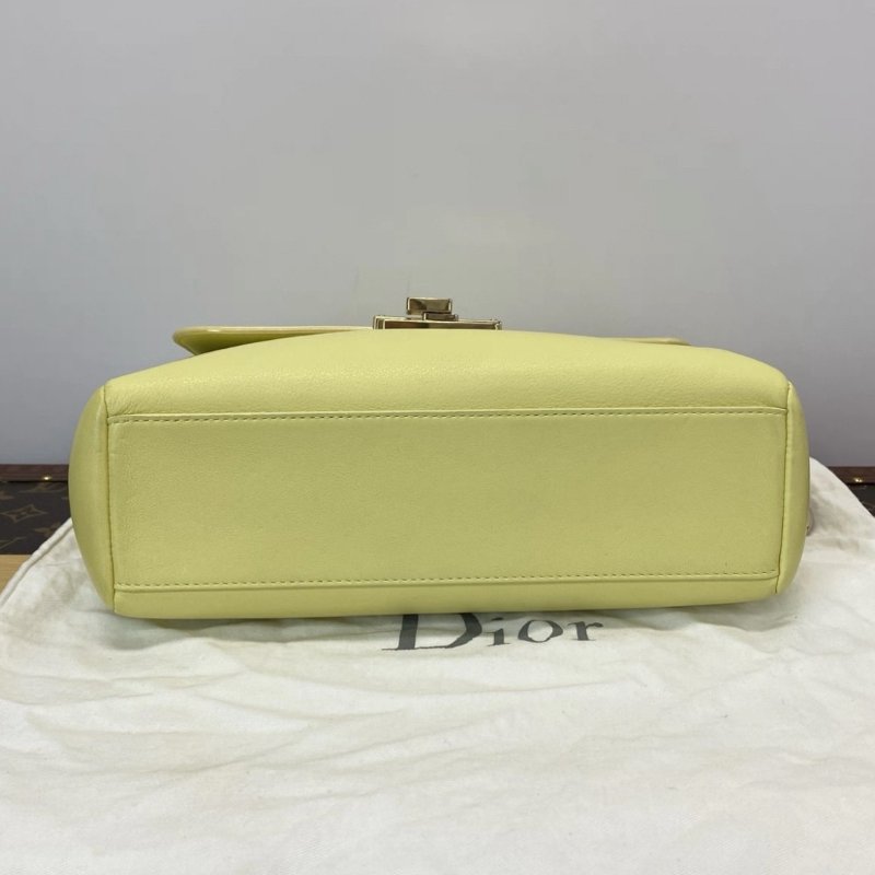 DIOR 小雞黃金扣肩背腋下鏈條包 26*17*10 98新配件塵袋-3