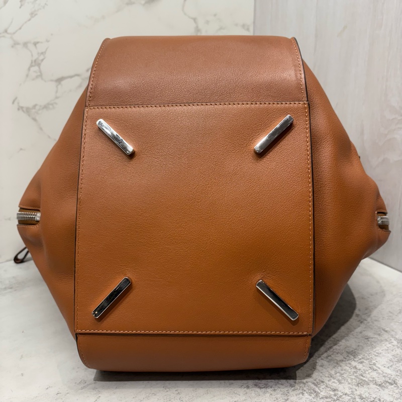 LOEWE羅意威｜Hammock Medium 子母吊床包 棕色焦糖色銀扣 中號-5