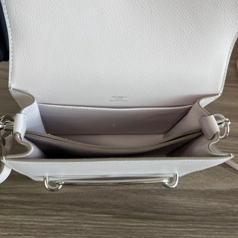 HERMES 豬鼻子19夢幻紫銀扣肩背斜背包19*16*6 全新閒置配件盒子塵袋購證-1