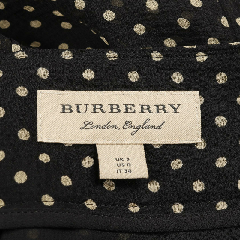 BURBERRY 波點中長裙 4068658 絲綢 黑色米色 UK2 碼 二手女款-2