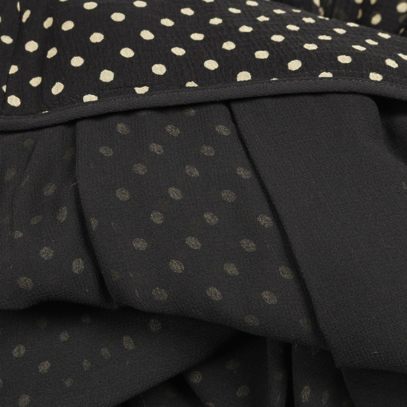 BURBERRY 波點中長裙 4068658 絲綢 黑色米色 UK2 碼 二手女款-7