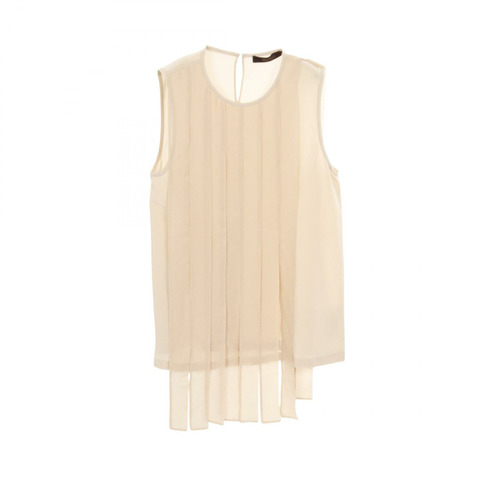 MAX MARA 無袖襯衫 絲綢 米色 尺寸 IT42 二手女款