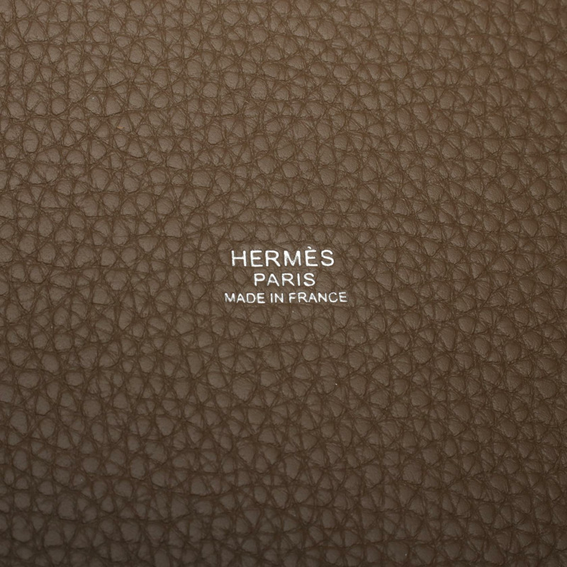 HERMES Picotin Lock PM 托特包 手提包 Clemence 皮革 Etoupe 灰色 二手 K SHW-3