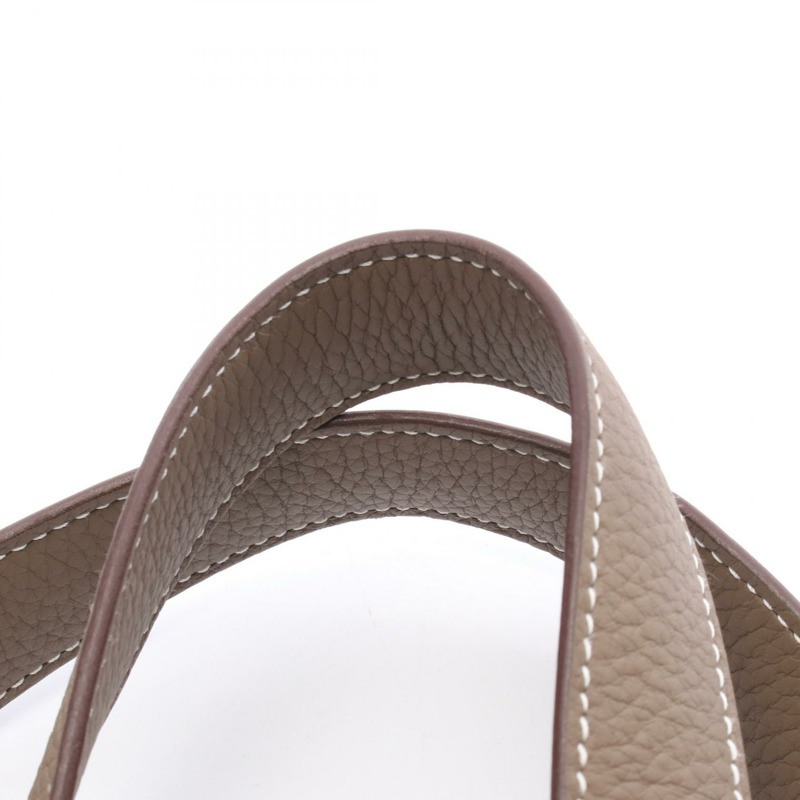 HERMES Picotin Lock PM 托特包 手提包 Clemence 皮革 Etoupe 灰色 二手 K SHW-5