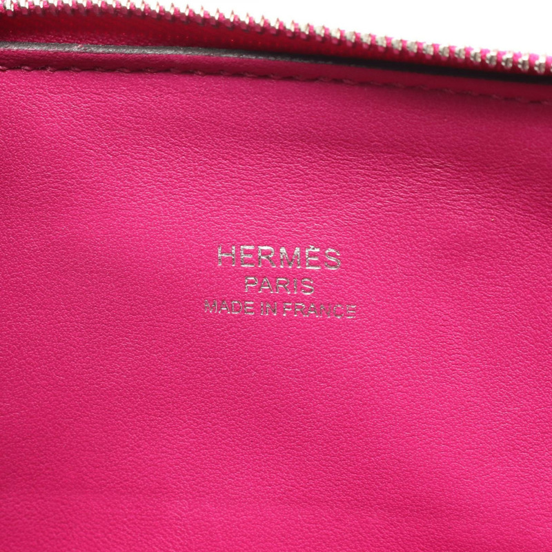 HERMES Bolide1923 迷你肩背包 羊絨皮革 玫瑰紫色 二手 A SHW-3