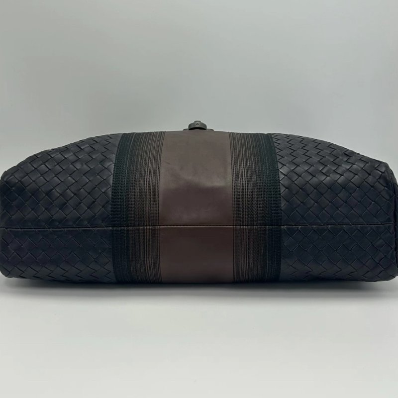 BV 黑棕編織手提公事包40*30*12 98新配件塵袋-2