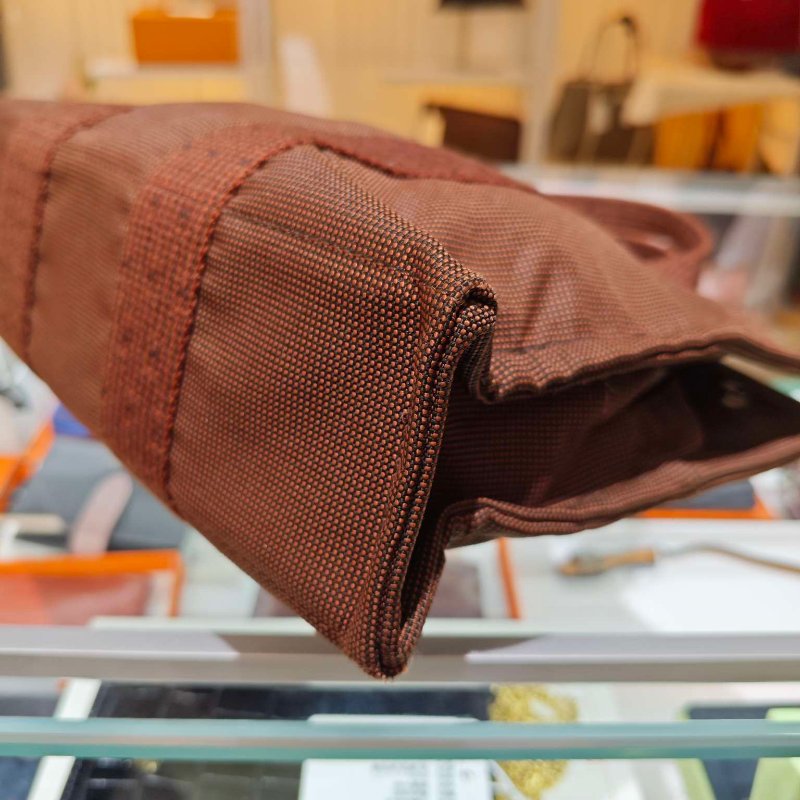 Hermes Vintage Ale Line MM 銀扣手挽灰色/啡色袋小號-6