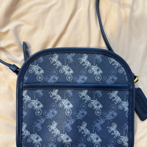 Coach 馬車印花相機包（藍）
