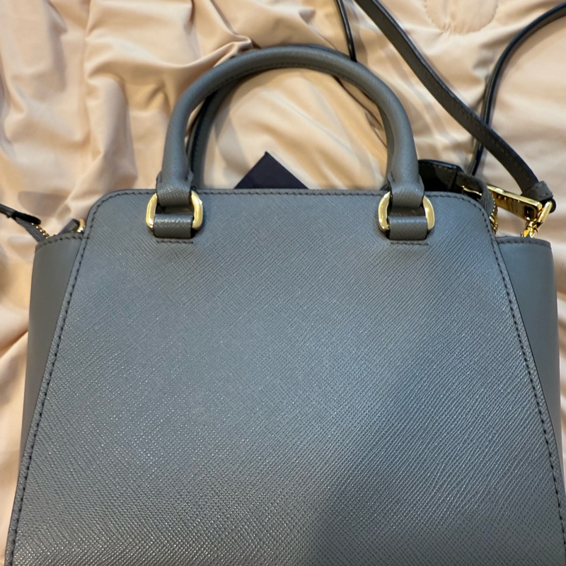 Prada Saffiano Cuir 小型手提包(灰色)-4
