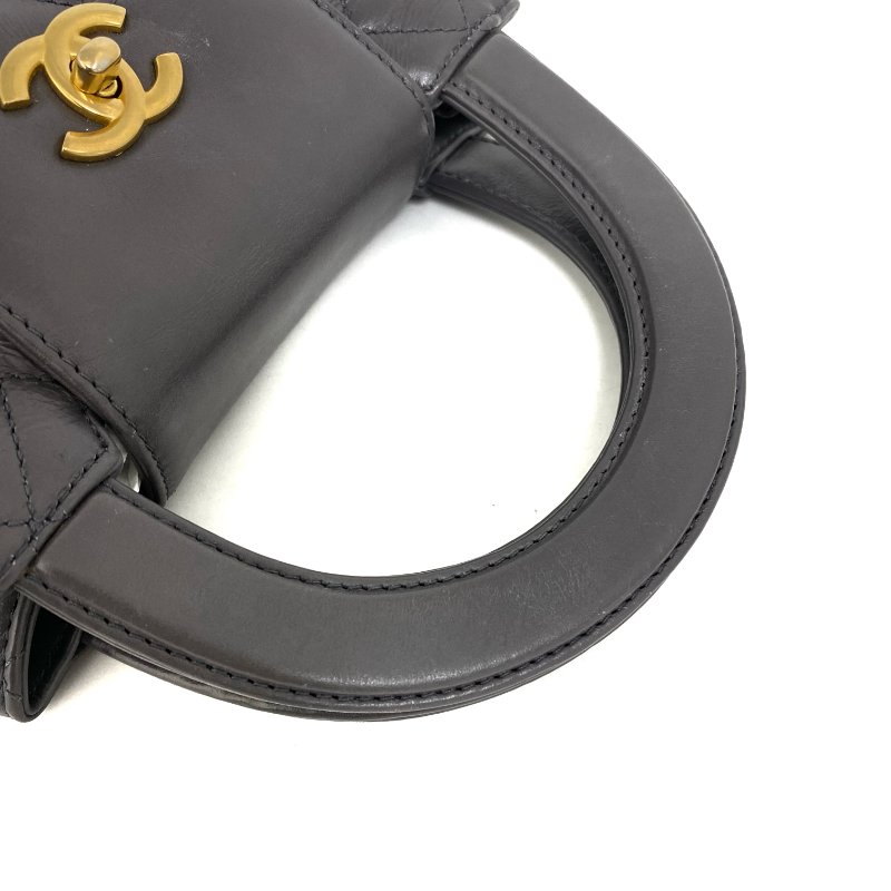 △ Chanel 香奈兒 Mini Kelly Gray Calfskin Gold Tone Metal Chain 2Way Bag AS4416 灰色小牛皮金色金屬鏈條兩用袋 AS4416 -257015739-14