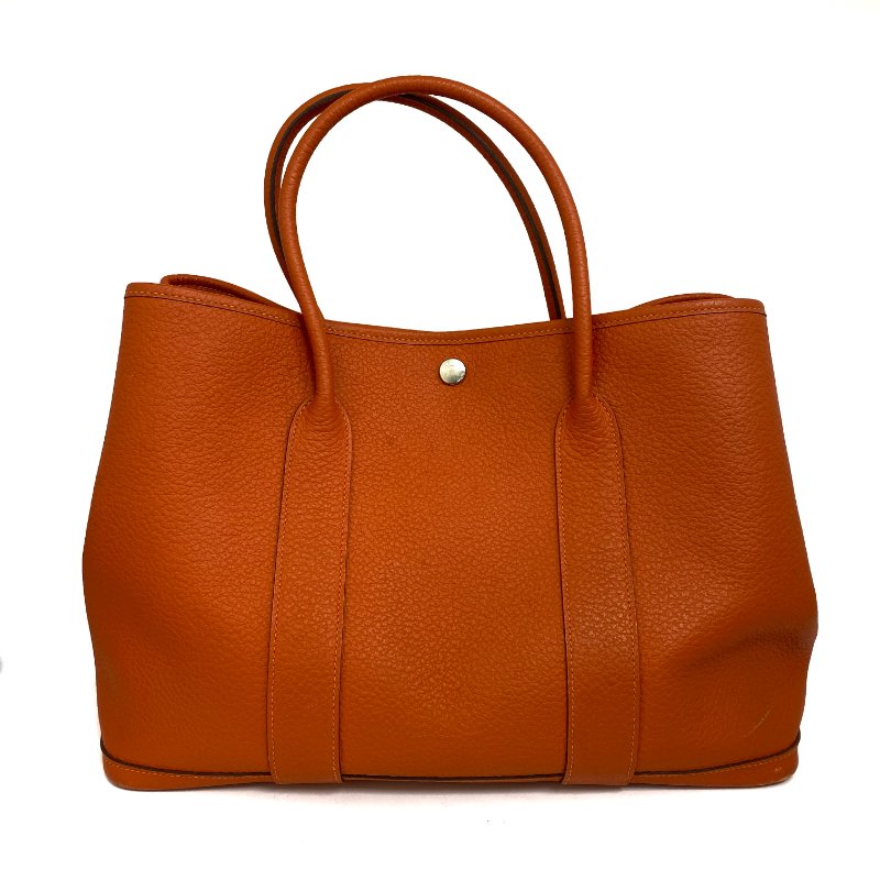 △ Hermes 愛馬仕 Garden Party 36 Orange Negonda Calfskin Palladium-plated Hardware Handbag Stamp T 橙色小牛皮銀扣手袋T刻 -257016190-2