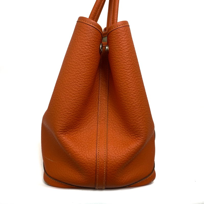 △ Hermes 愛馬仕 Garden Party 36 Orange Negonda Calfskin Palladium-plated Hardware Handbag Stamp T 橙色小牛皮銀扣手袋T刻 -257016190-3