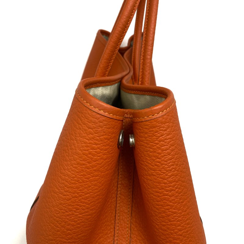 △ Hermes 愛馬仕 Garden Party 36 Orange Negonda Calfskin Palladium-plated Hardware Handbag Stamp T 橙色小牛皮銀扣手袋T刻 -257016190-4