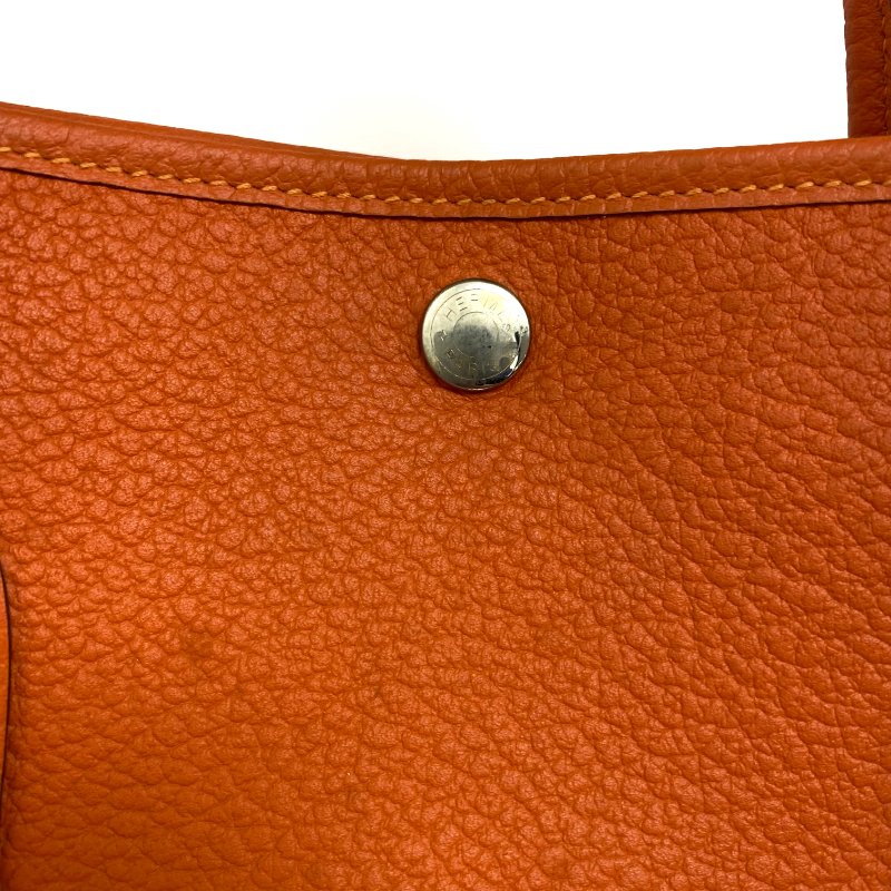 △ Hermes 愛馬仕 Garden Party 36 Orange Negonda Calfskin Palladium-plated Hardware Handbag Stamp T 橙色小牛皮銀扣手袋T刻 -257016190-9
